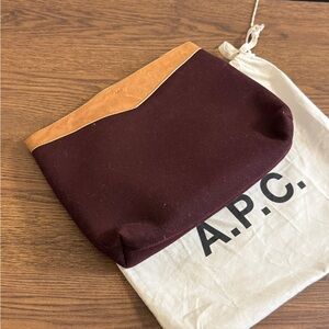 A.P.C. Dark Red and Tan Wristlet